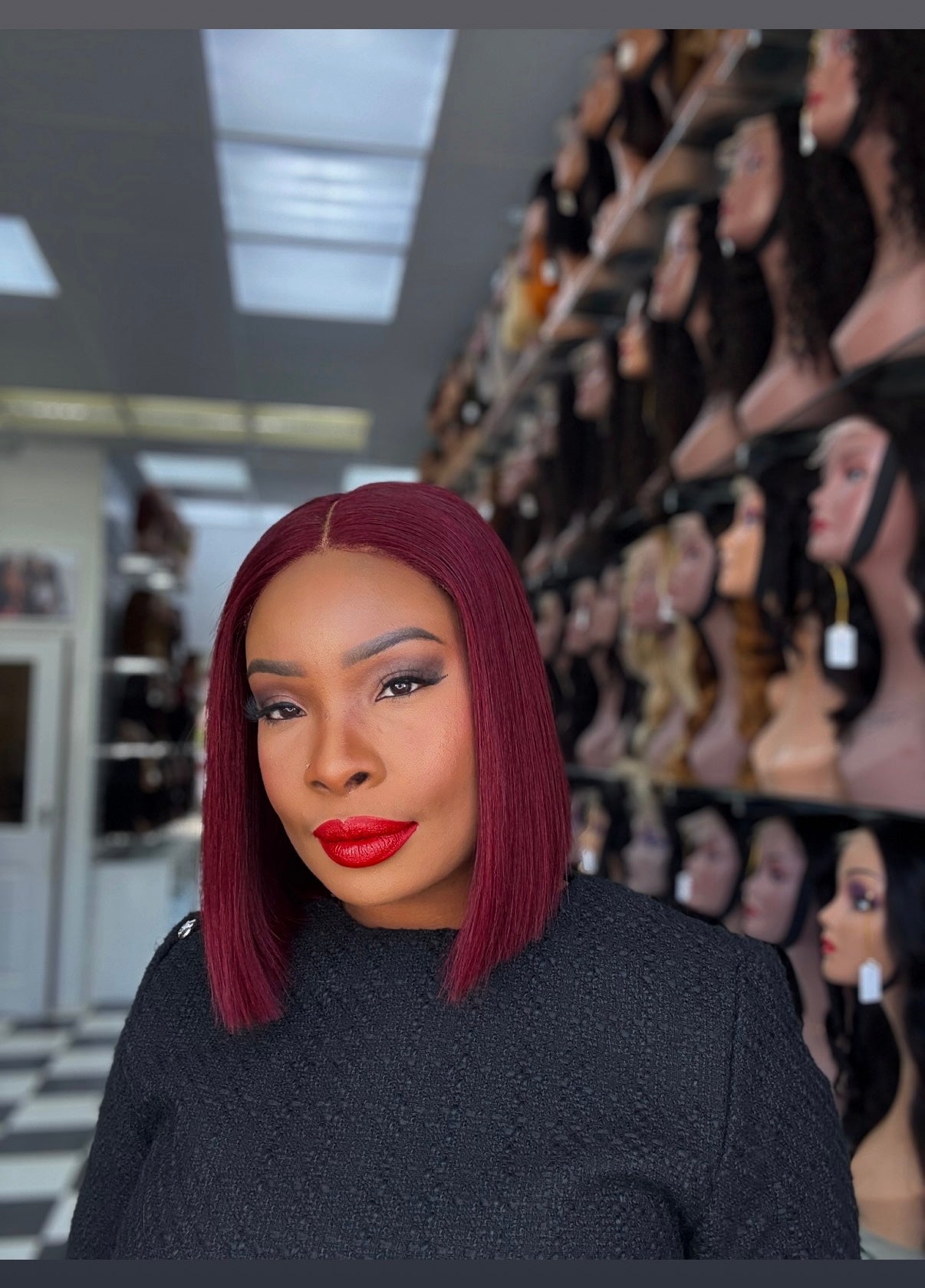 5 x 5 DOUBLE DRAWN BURGUNDY